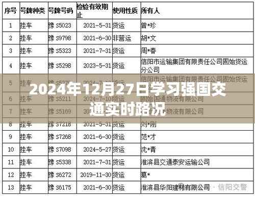 学习强国交通实时路况更新至2024年12月27日