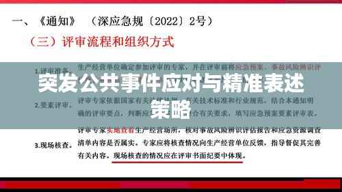 突发公共事件应对与精准表述策略